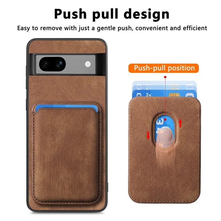 D12 Back Shell for Google Pixel 7a Detachable Magnetic Card Case Cell Phone Cover