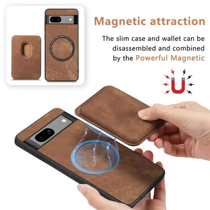 D12 Back Shell for Google Pixel 7a Detachable Magnetic Card Case Cell Phone Cover