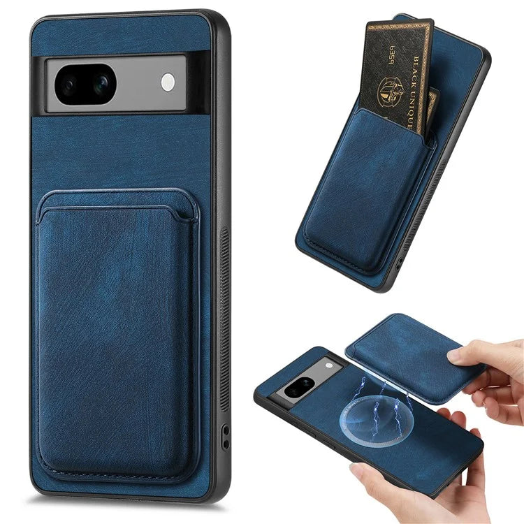D12 Back Shell for Google Pixel 7a Detachable Magnetic Card Case Cell Phone Cover