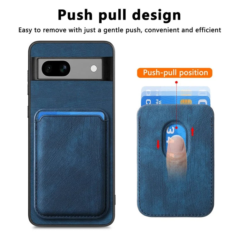D12 Back Shell for Google Pixel 7a Detachable Magnetic Card Case Cell Phone Cover