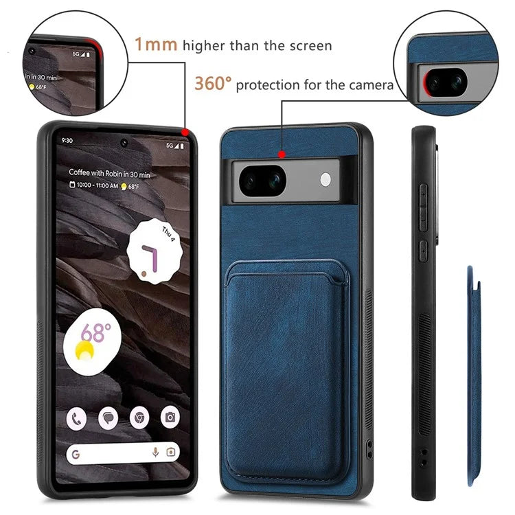 D12 Back Shell for Google Pixel 7a Detachable Magnetic Card Case Cell Phone Cover
