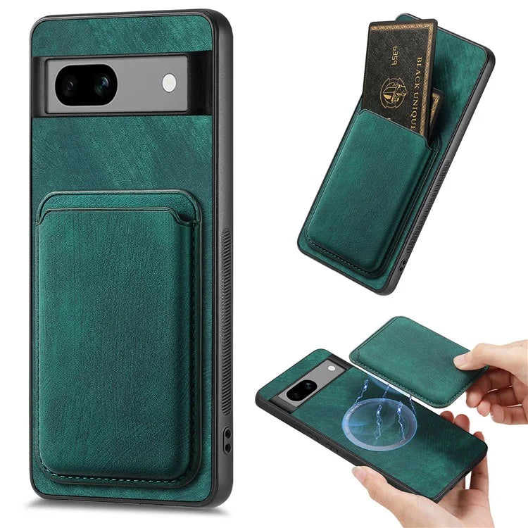 D12 Back Shell for Google Pixel 7a Detachable Magnetic Card Case Cell Phone Cover