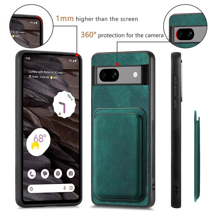 D12 Back Shell for Google Pixel 7a Detachable Magnetic Card Case Cell Phone Cover