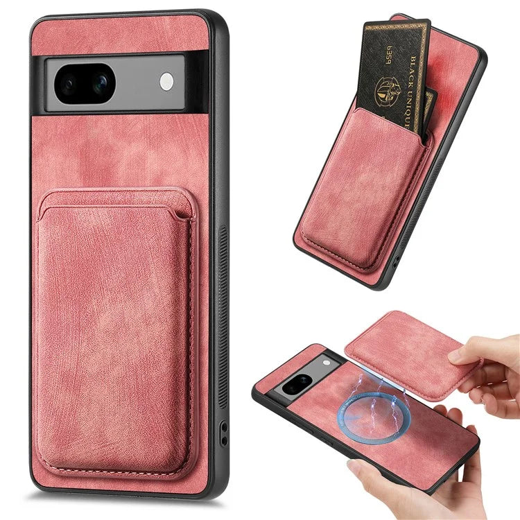 D12 Back Shell for Google Pixel 7a Detachable Magnetic Card Case Cell Phone Cover