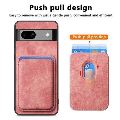 D12 Back Shell for Google Pixel 7a Detachable Magnetic Card Case Cell Phone Cover