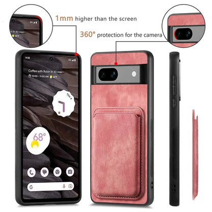 D12 Back Shell for Google Pixel 7a Detachable Magnetic Card Case Cell Phone Cover