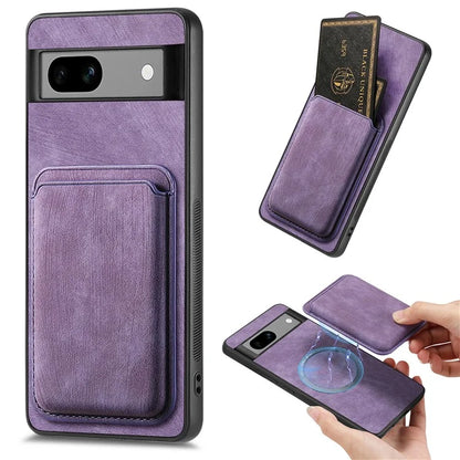 D12 Back Shell for Google Pixel 7a Detachable Magnetic Card Case Cell Phone Cover