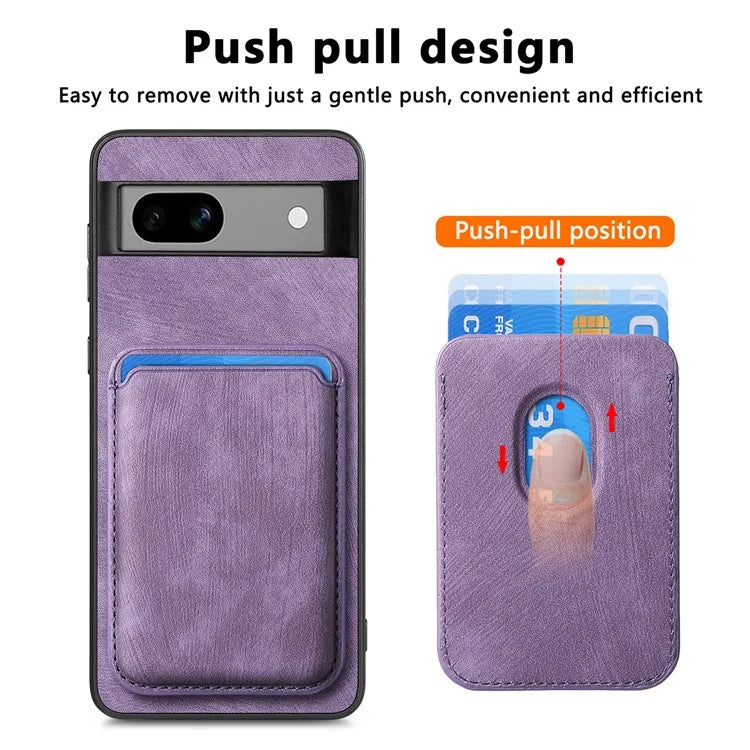 D12 Back Shell for Google Pixel 7a Detachable Magnetic Card Case Cell Phone Cover