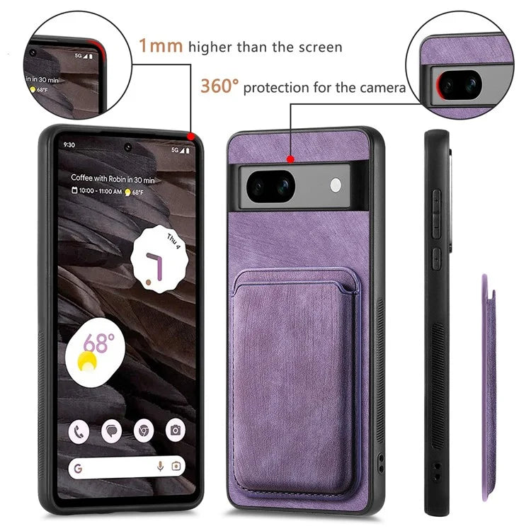 D12 Back Shell for Google Pixel 7a Detachable Magnetic Card Case Cell Phone Cover
