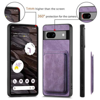 D12 Back Shell for Google Pixel 7a Detachable Magnetic Card Case Cell Phone Cover