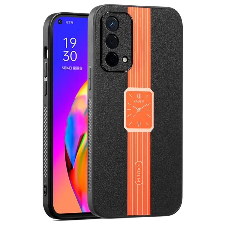 KADEM For Oppo A93 5G Case Stylish Watch Pattern Electroplated Leather+Acrylic+TPU Phone Cover