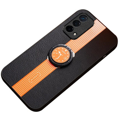 KADEM For Oppo A93 5G Case Electroplating Ring Kickstand Watch Pattern Anti-fall Phone Cover