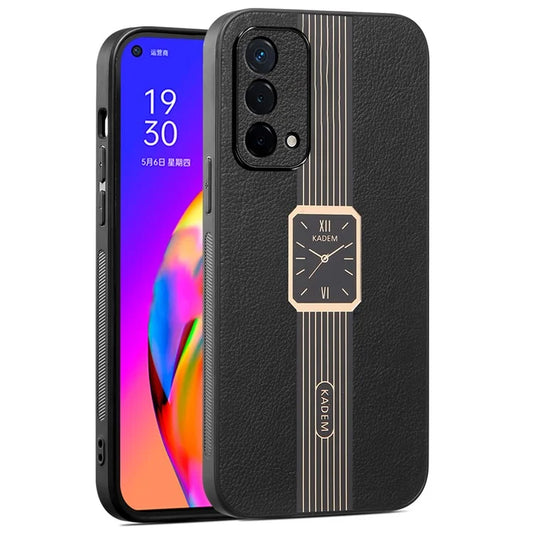 KADEM For Oppo F19 / F19s / A74 4G / A95 4G / Reno6 Lite Case PU+TPU+Acrylic Electroplated Phone Cover
