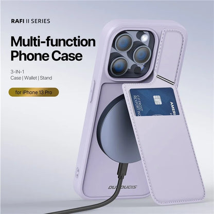 DUX DUCIS Rafi II Series for iPhone 13 Pro Phone Case Card Slots Cover RFID Blocking Protection