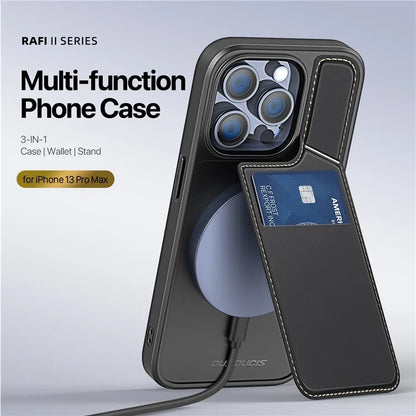 DUX DUCIS Rafi II Series for iPhone 13 Pro Max Phone Case Card Slots Kickstand Cover