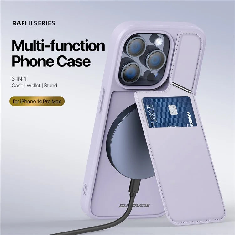 DUX DUCIS Rafi II Series for iPhone 14 Pro Max Magnetic Case Card Slots RFID Blocking Phone Cover