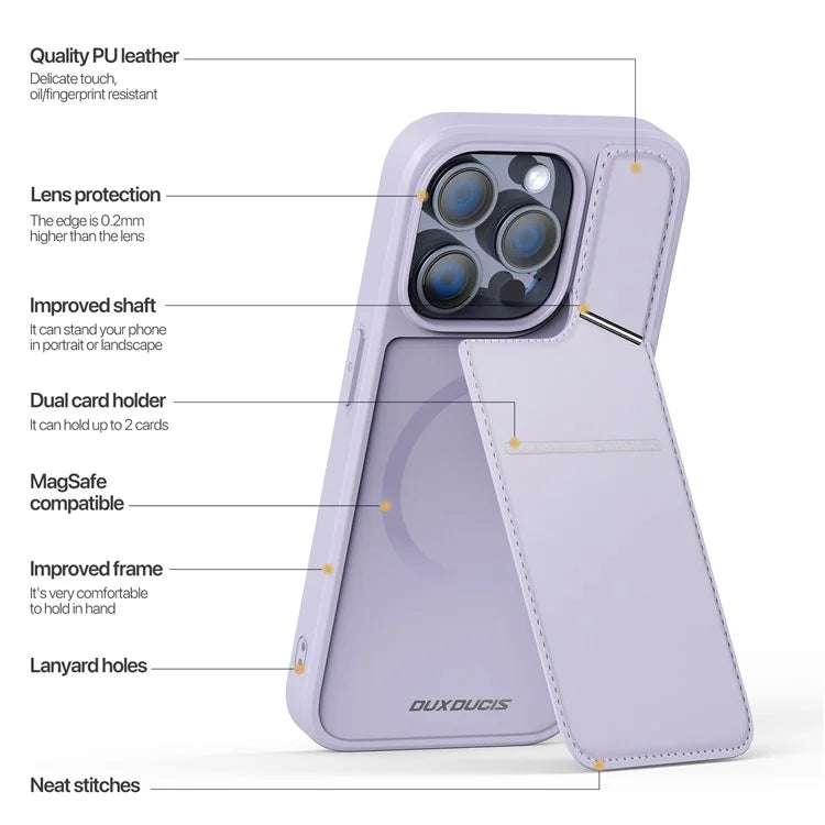 DUX DUCIS Rafi II Series for iPhone 14 Pro Max Magnetic Case Card Slots RFID Blocking Phone Cover