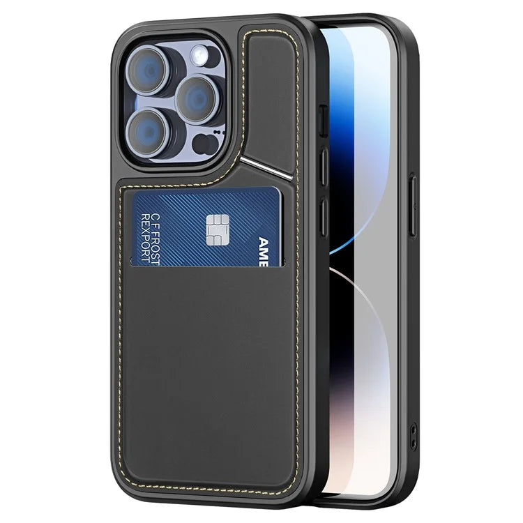 DUX DUCIS Rafi II Series for iPhone 14 Pro Phone Case PU Leather+TPU Cover with Card Slots