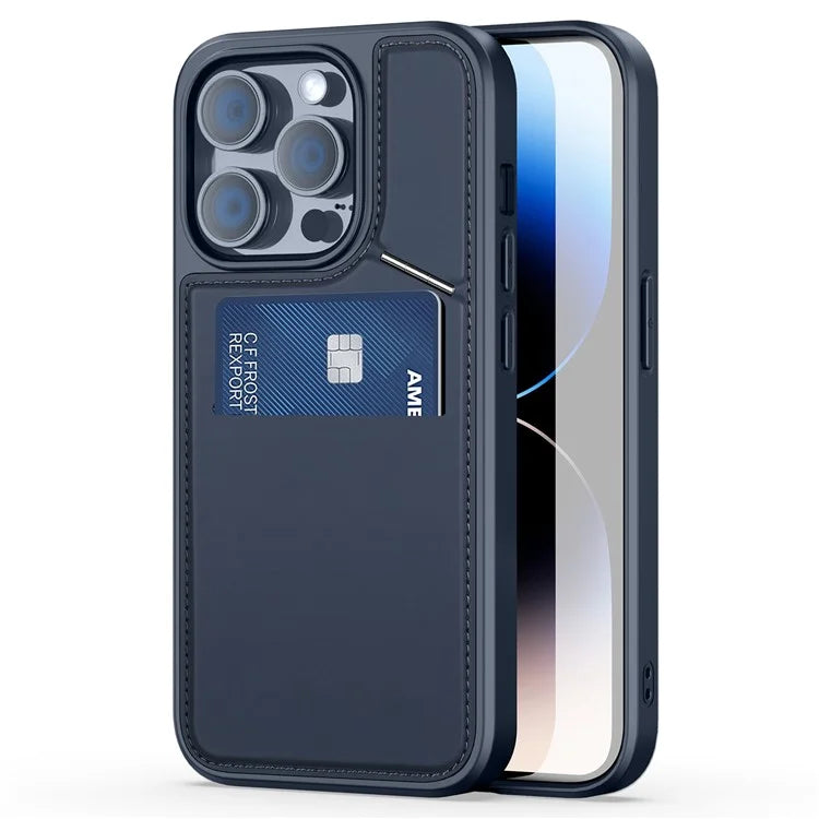 DUX DUCIS Rafi II Series for iPhone 14 Pro Phone Case PU Leather+TPU Cover with Card Slots