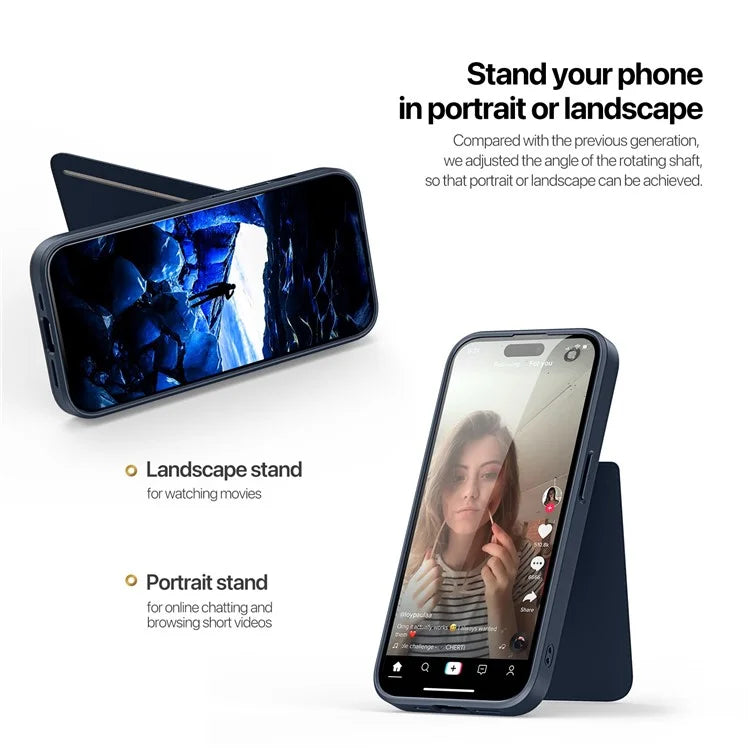 DUX DUCIS Rafi II Series for iPhone 14 Pro Phone Case PU Leather+TPU Cover with Card Slots