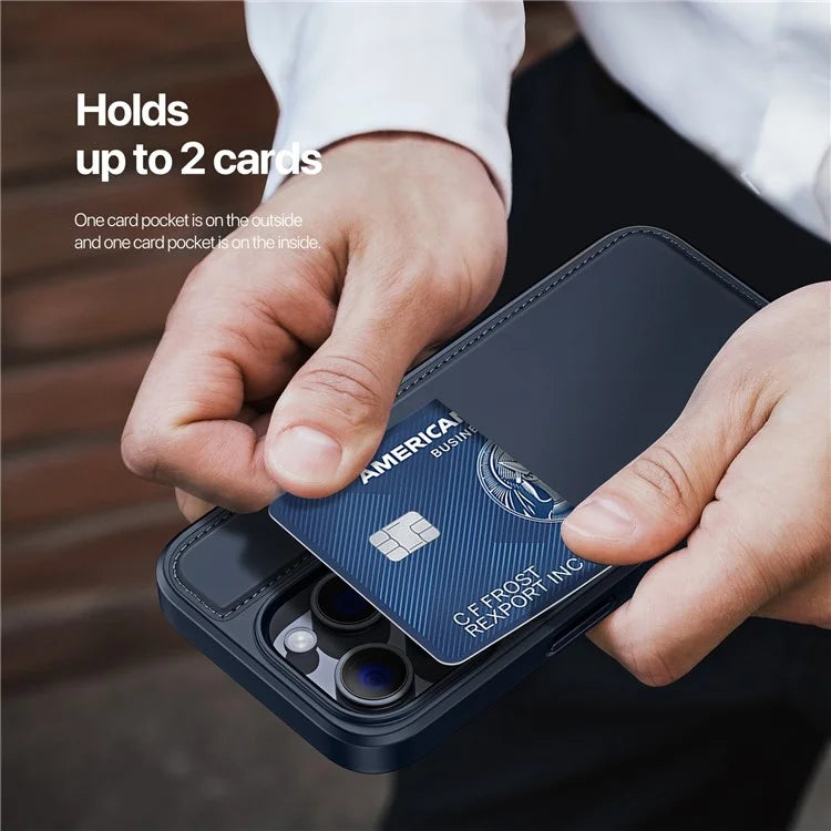DUX DUCIS Rafi II Series for iPhone 14 Pro Phone Case PU Leather+TPU Cover with Card Slots
