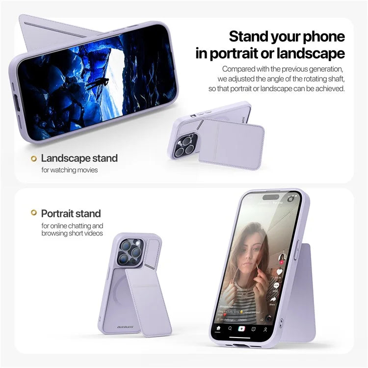 DUX DUCIS Rafi II Series for iPhone 14 Pro Phone Case PU Leather+TPU Cover with Card Slots