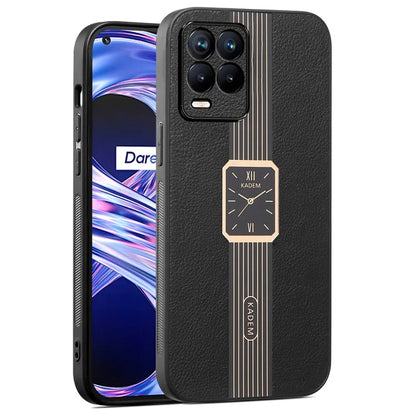 KADEM For Realme 8 / Realme 8 Pro Shell Watch Pattern Leather+Acrylic+TPU Cell Phone Case