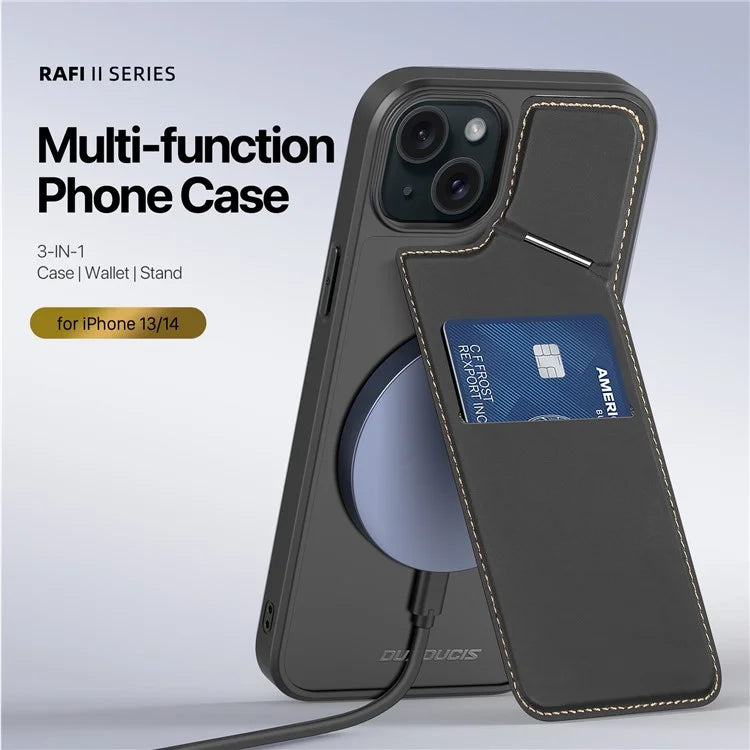 DUX DUCIS Rafi II Series for iPhone 14 / 13 Phone Case Card Holders Magnetic Protective Cover
