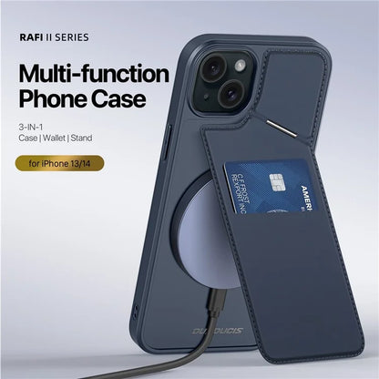 DUX DUCIS Rafi II Series for iPhone 14 / 13 Phone Case Card Holders Magnetic Protective Cover