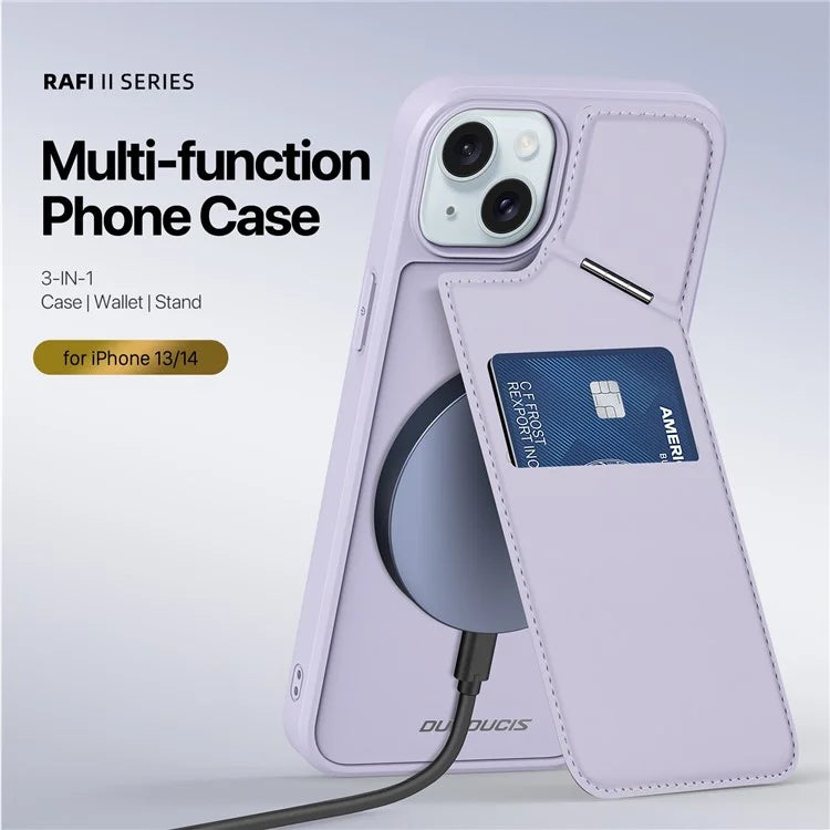 DUX DUCIS Rafi II Series for iPhone 14 / 13 Phone Case Card Holders Magnetic Protective Cover