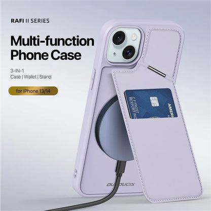 DUX DUCIS Rafi II Series for iPhone 14 / 13 Phone Case Card Holders Magnetic Protective Cover