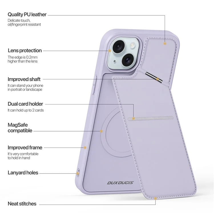 DUX DUCIS Rafi II Series for iPhone 14 / 13 Phone Case Card Holders Magnetic Protective Cover