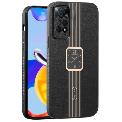 KADEM For Xiaomi Redmi Note 11 Pro 4G (MediaTek) / Note 11 Pro 5G (Qualcomm) Leather+Acrylic+TPU Cell Phone Case