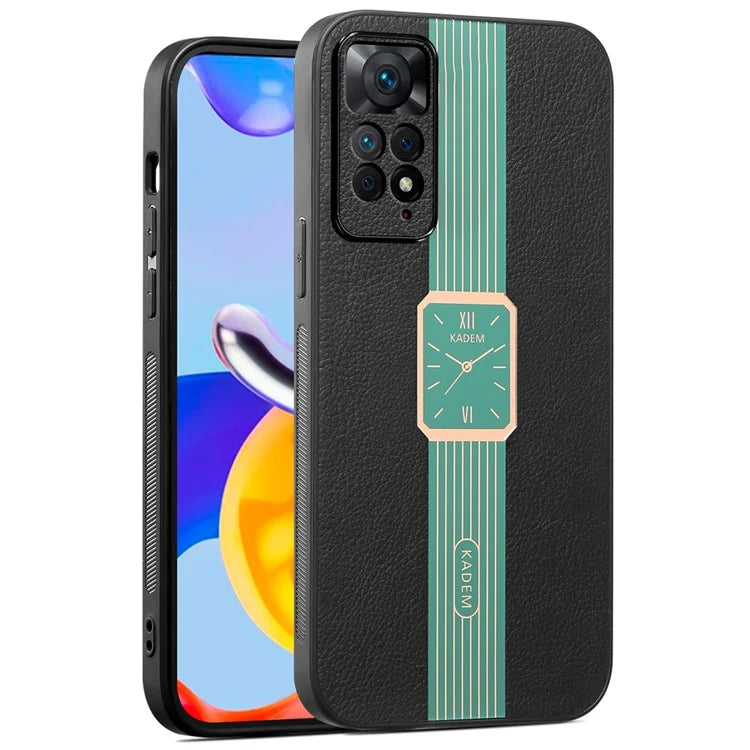 KADEM For Xiaomi Redmi Note 11 Pro 4G (MediaTek) / Note 11 Pro 5G (Qualcomm) Leather+Acrylic+TPU Cell Phone Case