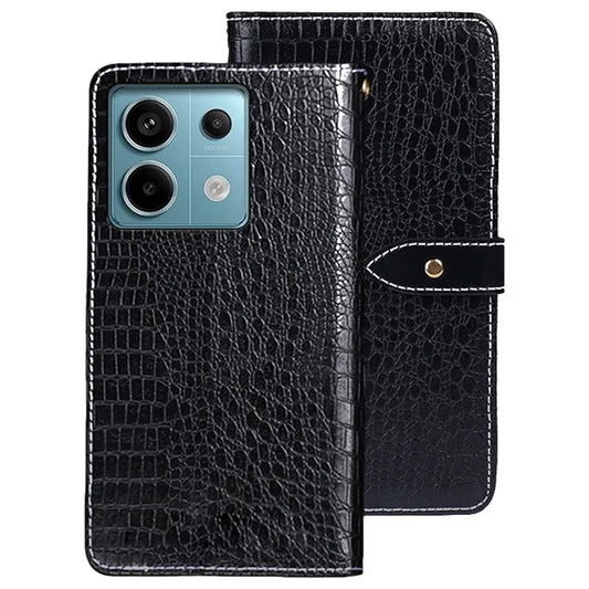 IDEWEI For Xiaomi Redmi Note 13 Pro 5G / Poco X6 5G Case Leather Wallet Phone Cover with Crocodile Texture