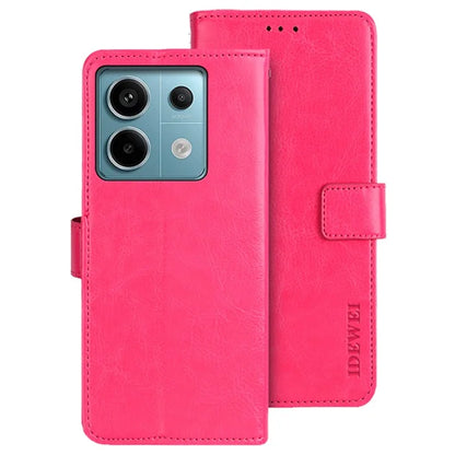 IDEWEI For Xiaomi Redmi Note 13 Pro 5G / Poco X6 5G Case Crazy Horse Leather Flip Stand Phone Cover