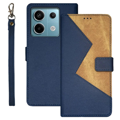 IDEWEI For Xiaomi Redmi Note 13 Pro 5G / Poco X6 5G Leather Folio Flip Cover Card Holder Phone Case Color Splicing