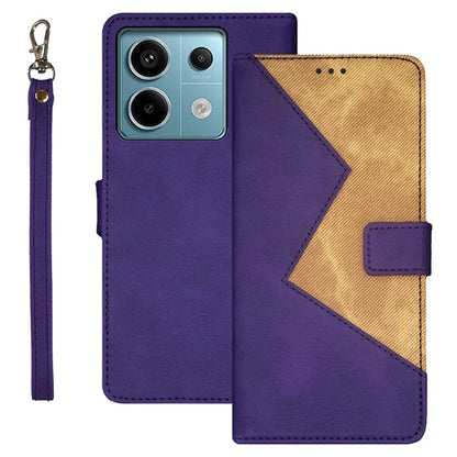 IDEWEI For Xiaomi Redmi Note 13 Pro 5G / Poco X6 5G Leather Folio Flip Cover Card Holder Phone Case Color Splicing