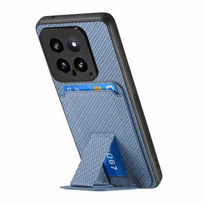 C1-11 for Xiaomi 14 Kickstand Case Leather Coated TPU Cover with Card Slots
