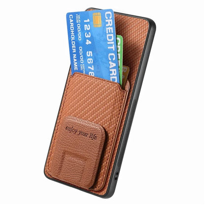 C1-11 for Xiaomi 14 Kickstand Case Leather Coated TPU Cover with Card Slots