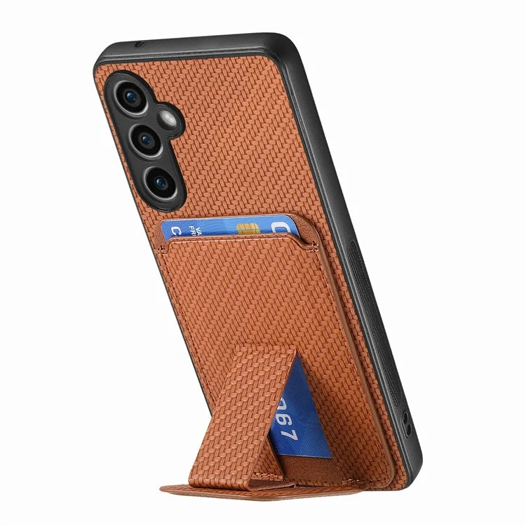 C1-11 for Samsung Galaxy S23 FE Case Carbon Fiber Texture Phone Kickstand Cover