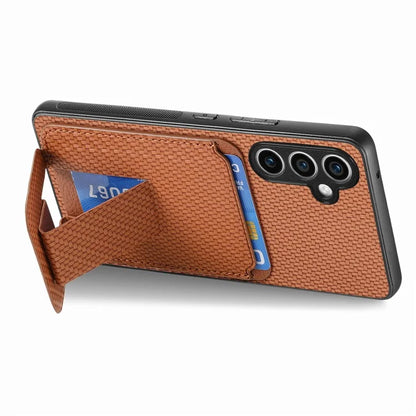 C1-11 for Samsung Galaxy S23 FE Case Carbon Fiber Texture Phone Kickstand Cover
