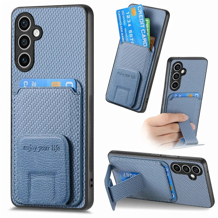 C1-11 for Samsung Galaxy S23 FE Case Carbon Fiber Texture Phone Kickstand Cover