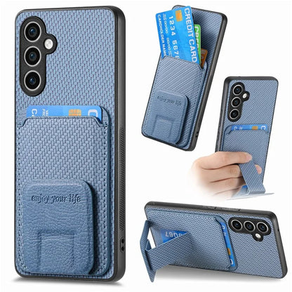 C1-11 for Samsung Galaxy S23 FE Case Carbon Fiber Texture Phone Kickstand Cover