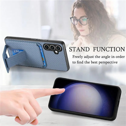 C1-11 for Samsung Galaxy S23 FE Case Carbon Fiber Texture Phone Kickstand Cover