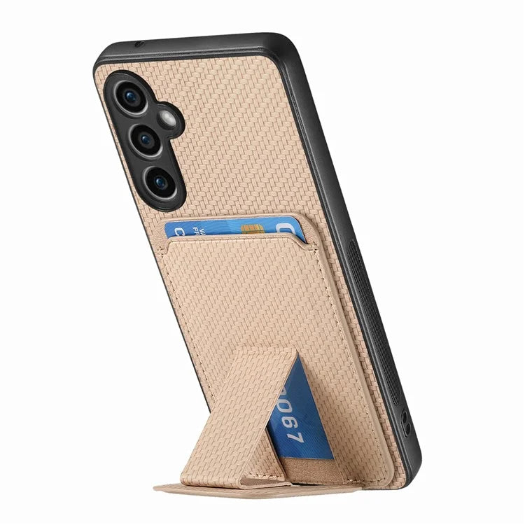 C1-11 for Samsung Galaxy S23 FE Case Carbon Fiber Texture Phone Kickstand Cover