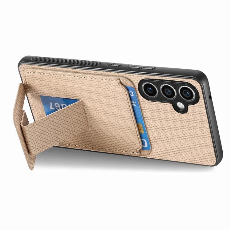 C1-11 for Samsung Galaxy S23 FE Case Carbon Fiber Texture Phone Kickstand Cover