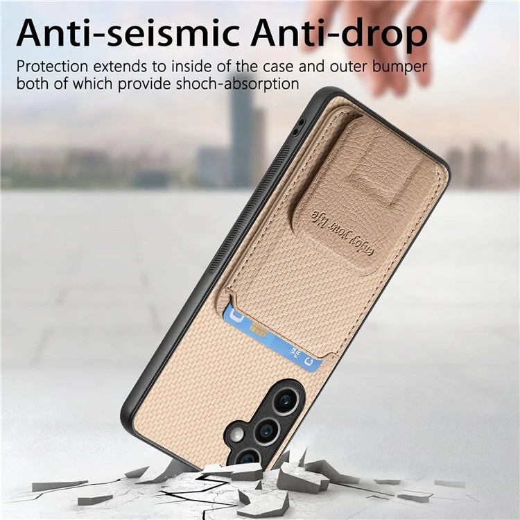 C1-11 for Samsung Galaxy S23 FE Case Carbon Fiber Texture Phone Kickstand Cover