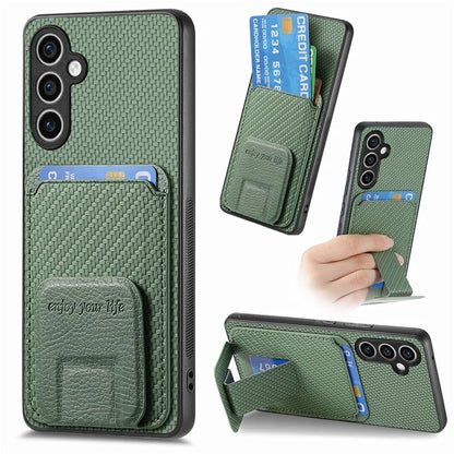 C1-11 for Samsung Galaxy S23 FE Case Carbon Fiber Texture Phone Kickstand Cover