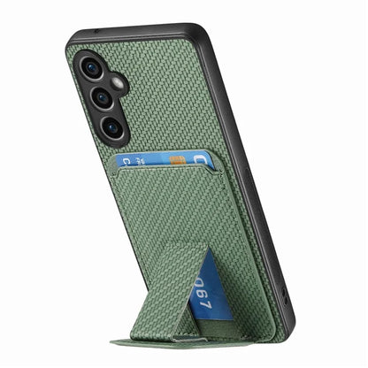 C1-11 for Samsung Galaxy S23 FE Case Carbon Fiber Texture Phone Kickstand Cover